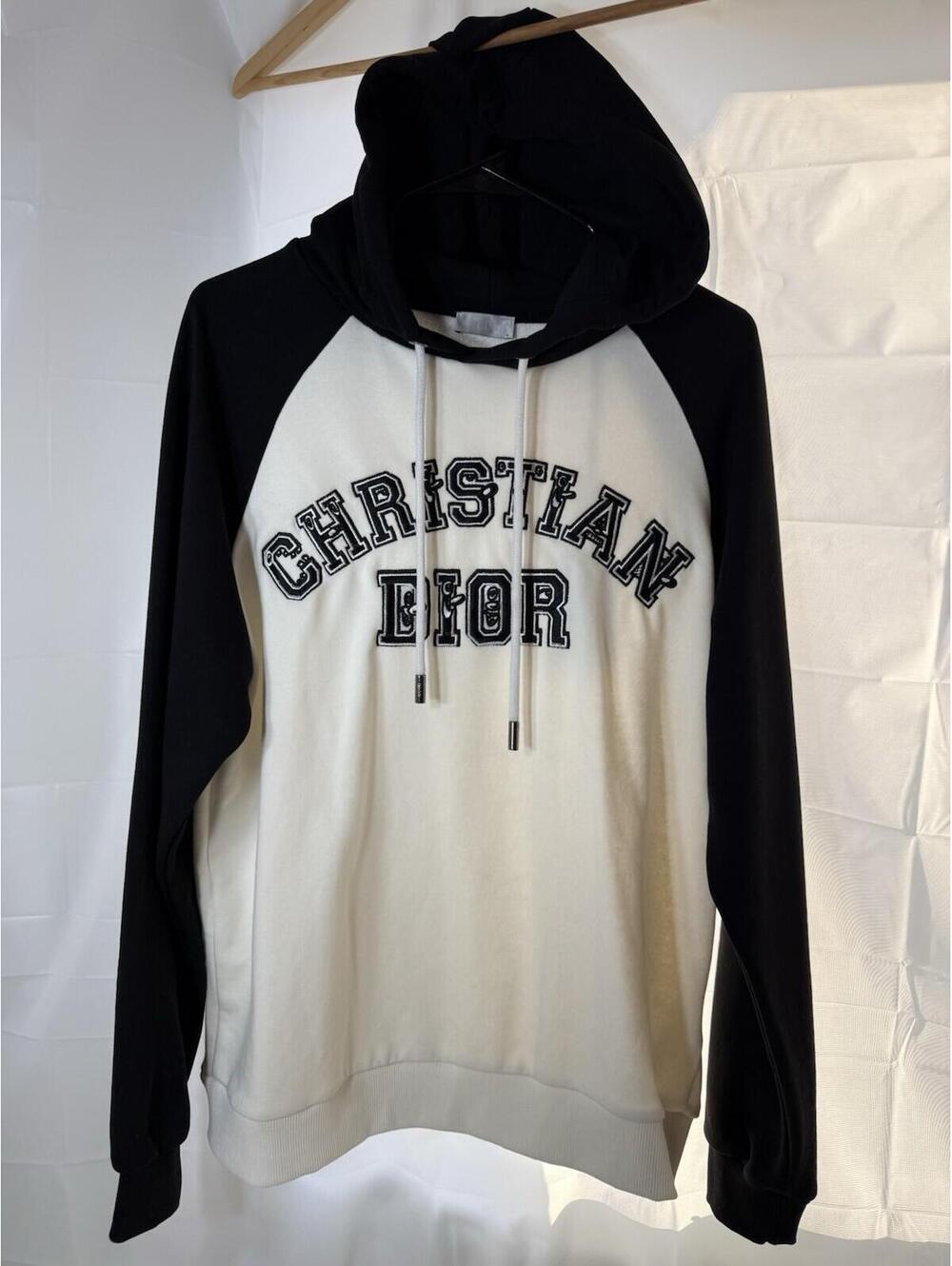 Christian Dior X Kenny Scharf Black & White Hooded Sweatshirt Size L NWT